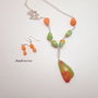 Orange stones set bijuterii din lut polimeric