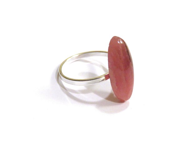 Inel delicat din Argint 925 si Rodocrozit- IN452 - Inel roz pietre semipretioase