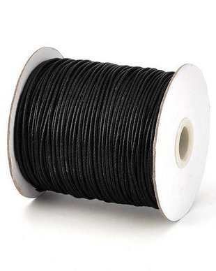 Ata din poliester cerata, 0.5 mm, neagra