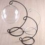 9918 - (1buc) Suport de prezentare / agatat / atarnat, pt diferite obiecte decorative (terrarium, globuri, candele, felinare), lucrate manual, metal, alb, negru