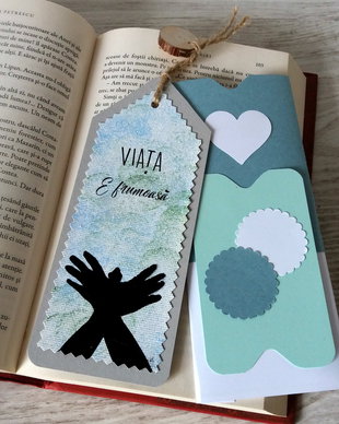 semn de carte pictat panza personalizat viata e frumoasa