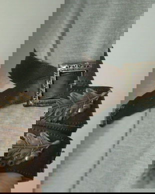 CUREA PIELE NATURALA SI ELEMENTE METALICE