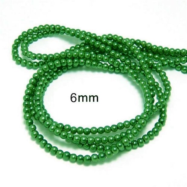 10buc Perle de culoare verde din acril 6mm-PI24