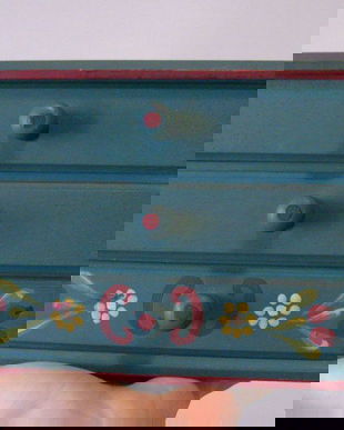 CUTIE BIJUTERII LEMN PICTAT MANUAL