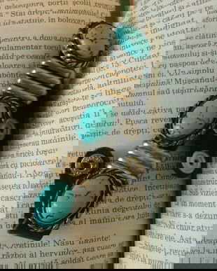 BRATARA PIELE TURCOAZE SI ARGINT TIBETAN