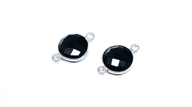Conector agata onix fatetata in rama simpla din alama argintata