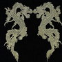 9828 - (2buc) Aplicatie broderie, dragonul imperial, pereche in oglinda
