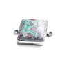 Conector rubin fuchsite  in rama argintata