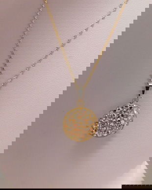 LAURA BRUNI , COLIER NOU ARGINT 925 PLACAT  CU AUR , SWAROVSKI