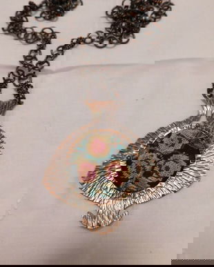 COLIER VINTAGE ANII  30 ,  CU PANDANTIV   GOBLEN