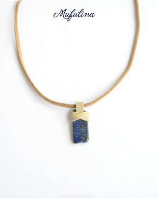 Colier cu pandantiv lamela Lapis Lazuli