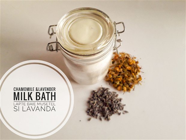 Chamomile&Lavender Milk Bath-Lapte pudra baie musetel si lavanda