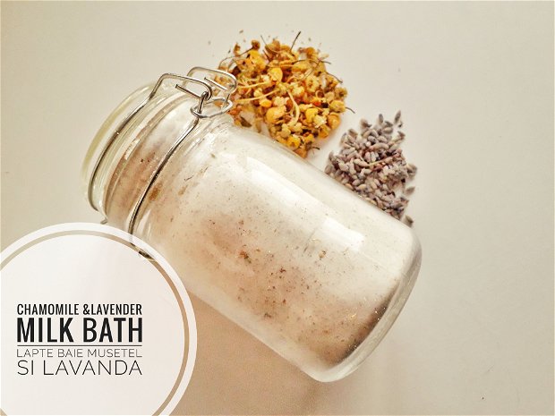Chamomile&Lavender Milk Bath-Lapte pudra baie musetel si lavanda