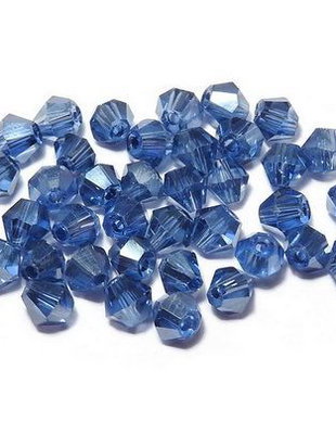 Cristale din sticla, biconice, 3 mm, AB, RoyalBlue