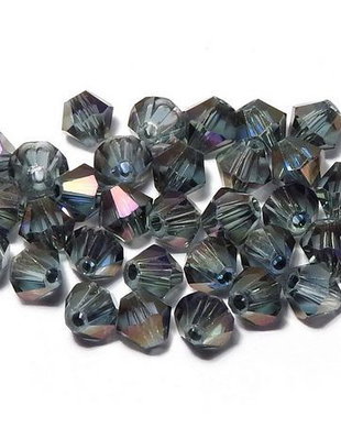 Cristale din sticla, biconice, 3 mm, AB-10