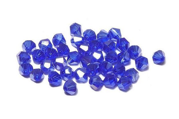 Cristale din sticla, biconice, 3 mm, AB, albastre-02