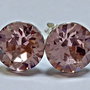 Cercei argint 925 cu piatra Swarovski Chaton 8mm Vintage Rose