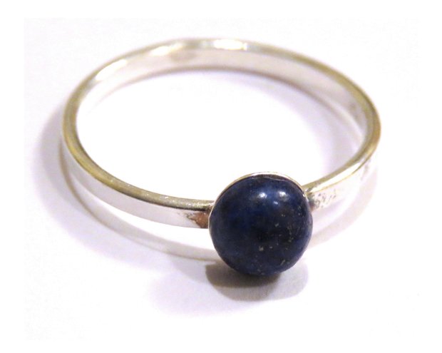 Inel albastru delicat din Argint 925 si Lapis lazuli rotund - IN459 - Inel romantic ziua indragostitilor Dragobete, inel pietre semipretioase, cadou Valentine's day