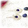 Cercei cu lapis lazuli si cristale Swarovski