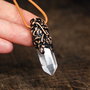 Amuleta lemurian seed quartz si lut polimeric patinat