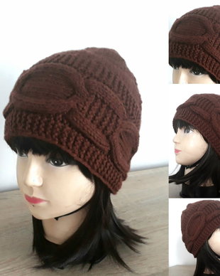 Caciula tricotata manual lana beanie