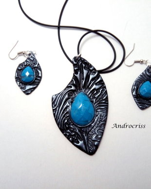 Blue ,set colier si cercei