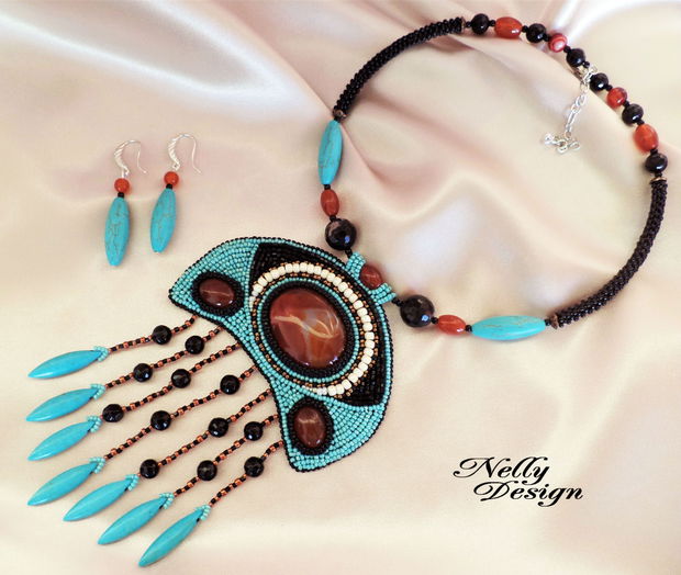 "Turquoise Flow" - Set colier si cercei