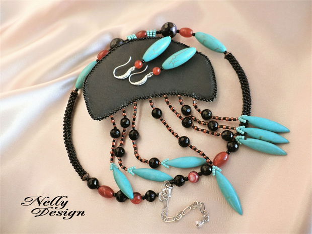 "Turquoise Flow" - Set colier si cercei