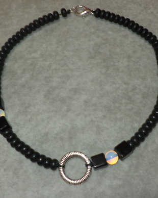 Colier barbatesc/colier unisex/colier talisman/colier dama/colier din onix mat si opalit