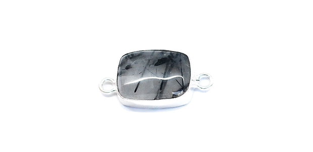 Conector Quartz turmalinat in rama argintata