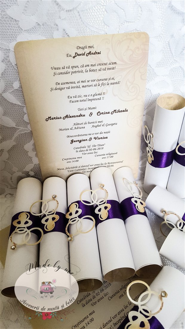 Invitatie papirus nuntez