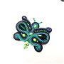 Brossa fluture verde-turcoaz