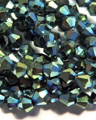Cristale din sticla, biconice, 3~3.5 mm, electroplacate