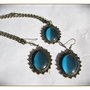 SET- CAT'S EYE BLEU-TURQOISE SI BRONZ