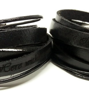 Set de bratari de piele duble personalizate prin gravura