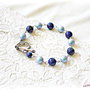Bratara Perle albastre si lapis lazuli rezervat