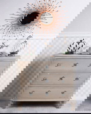 COMODA NOSTALGICA DIN LEMN MASIV GREJ