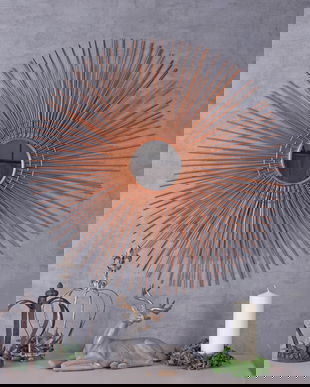 OGLINDA SOARE CU RAMA DIN CUPRU