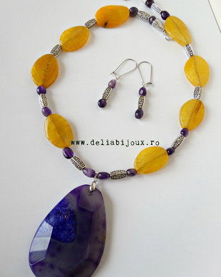 Set de bijuterii - agate si ametist 01