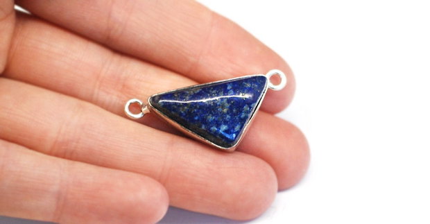 Conector cu Lapis Lazuli in rama argintata