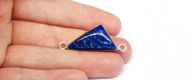 Conector cu Lapis Lazuli in rama argintata