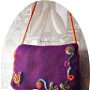 geanta de lana violet cu broderie