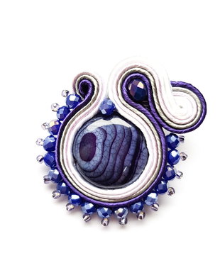 Brosa soutache agat mov -lila