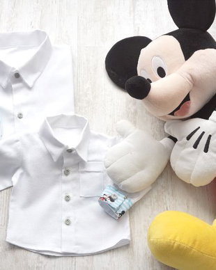 Camasi Tata Fiu  albe cu Mickey Mouse