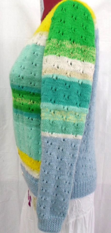 pulover tricotat acvamarin