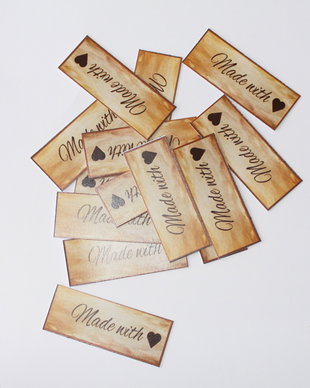 10 x Aplicatie din carton,  Made with love