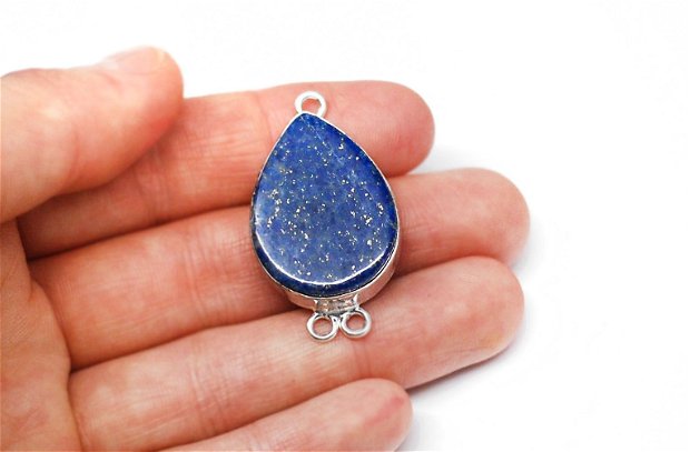 Triplu link cu Lapis Lazuli in rama argintata