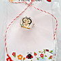 Brosa martisor cabochon sticla 14mm bufnita
