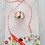 Brosa martisor cabochon sticla 14mm pisicuta