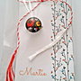 Brosa martisor cabochon sticla 14mm flori